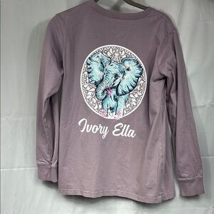 Ivory Ella Women’s Purple Elephant Long Sleeve Shirt